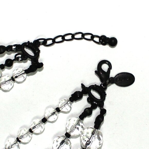 Older Express 3 Strand or Multi Layer Clear Facet Bead Lobster Clasp Necklace - Picture 8 of 9